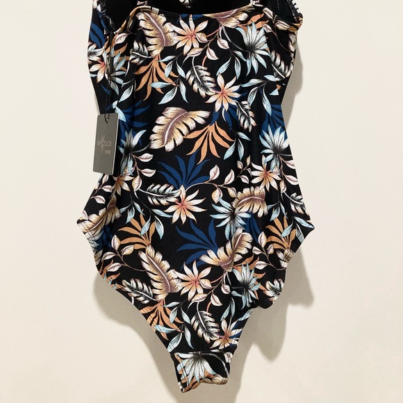NWT, Niptuck Swim, Louise Dukes Paradise One Piece Swimsuit, Sz 4, Black Multi - Picture 8 of 16